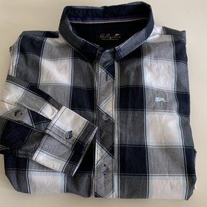 A. Tiziano cotton button up dress causal shirt men’s M blue/white plaid